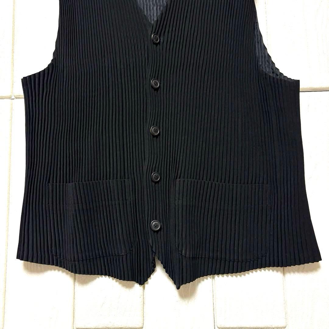 希少 90s ISSEY MIYAKE MEN プリーツ ベスト ジレ 黒 M