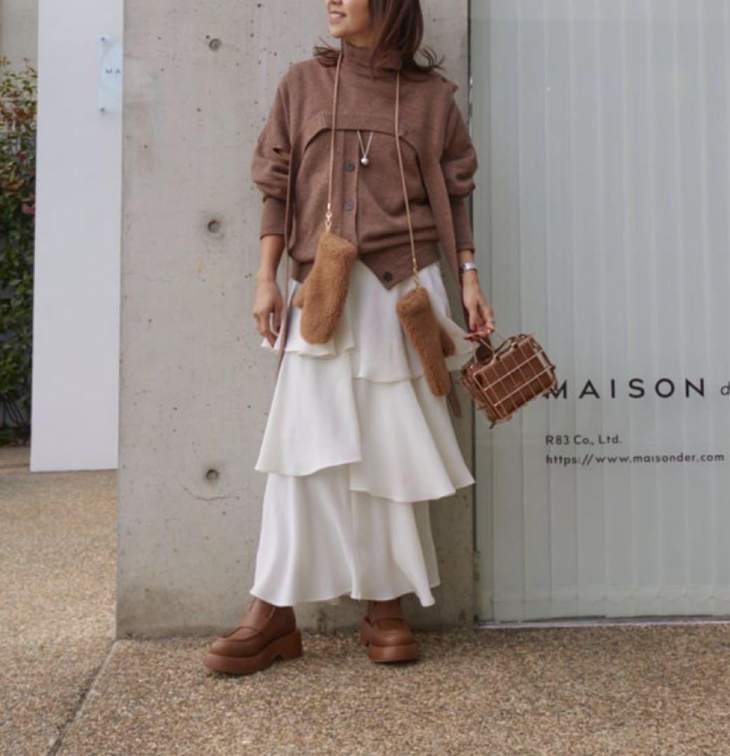 メゾンドアール　maisonder エアーヤーンミドルカーディガン　美品