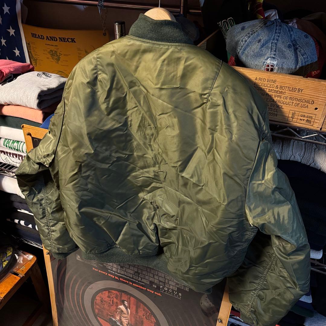90s vintage MA-1 ボンバージャケット フェード 短丈 ワイド