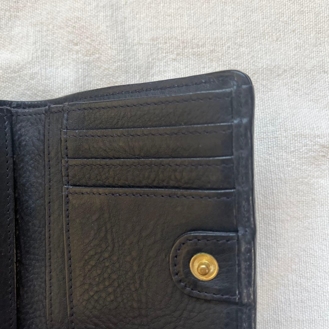 genten ネイビー二つ折り財布