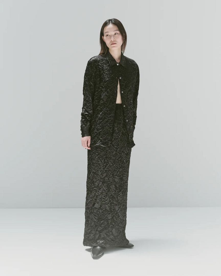 スカート enof wrinkled ace long skirt