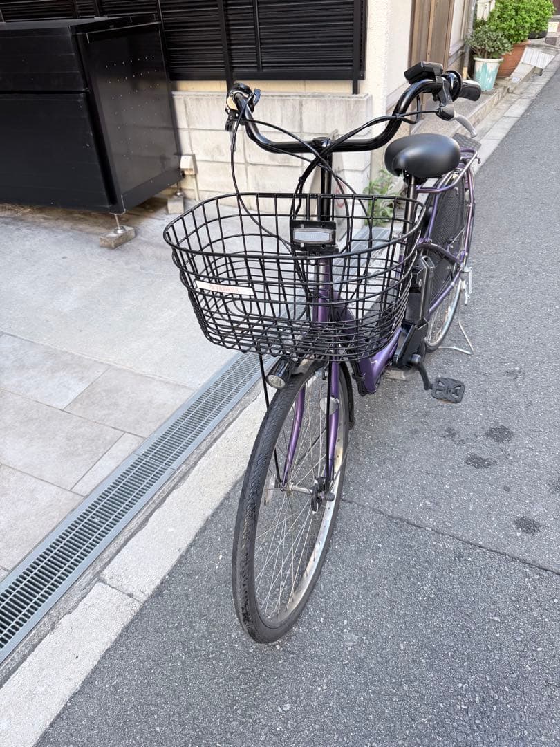 大阪府　ヤマハ　電動アシスト自転車 紫色 シティタイプ