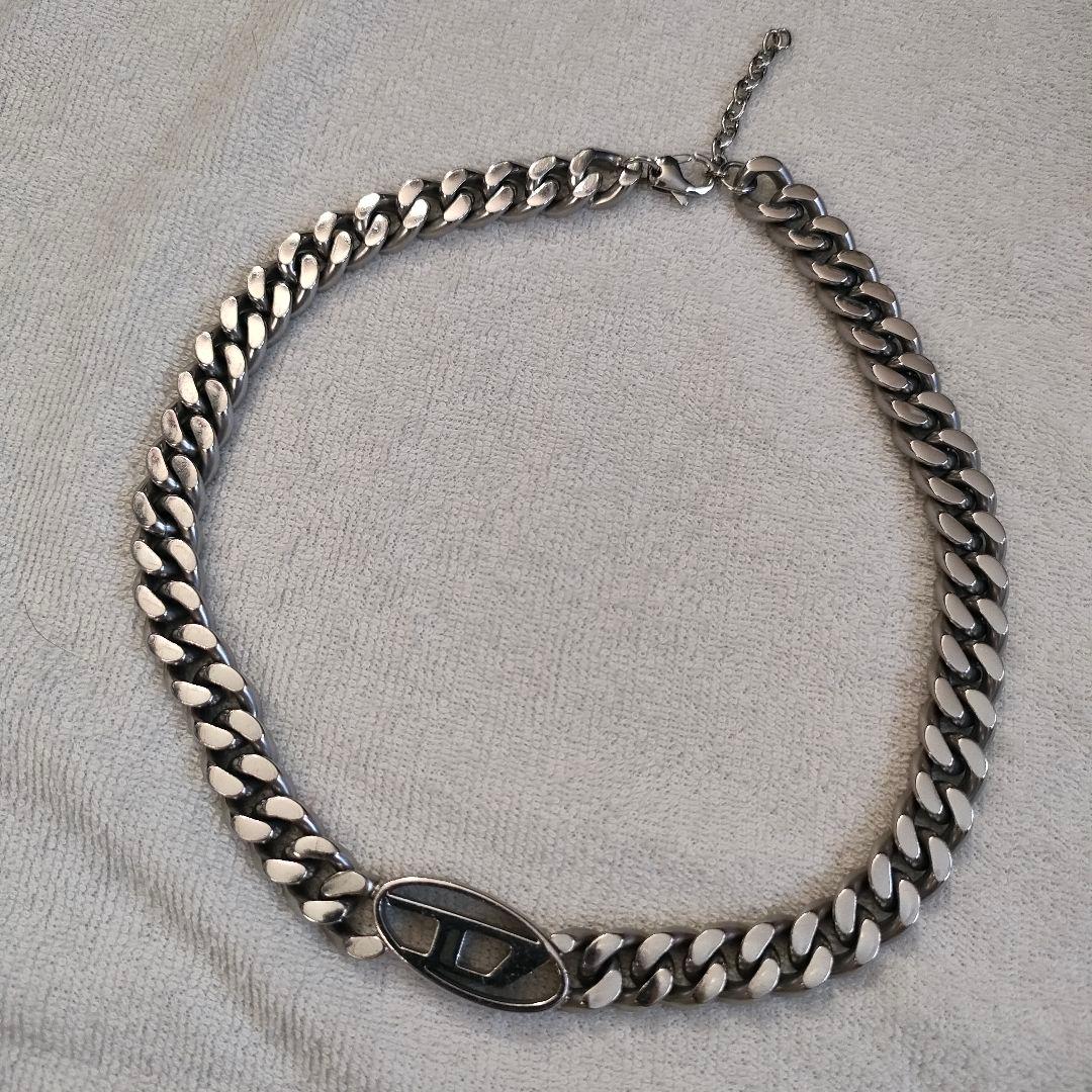 【DIESEL】Oval D カーブ チェーン ネックレス