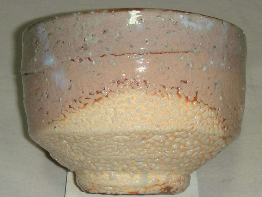 茶道具　萩梅花皮茶碗　東光山松緑窯　十一代大和松雁作　萩焼梅花皮茶碗　超美品！！