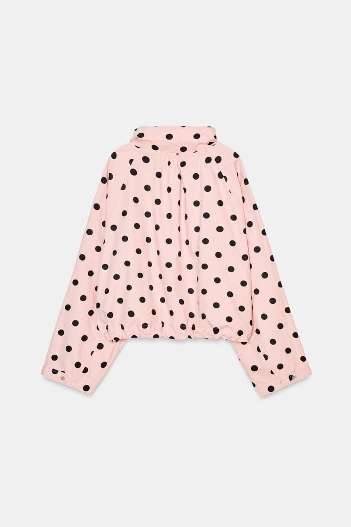 ZARA ドットプリントジャケット ライトピンク S 水玉