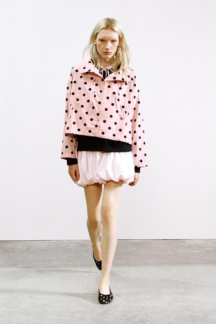 ZARA ドットプリントジャケット ライトピンク S 水玉