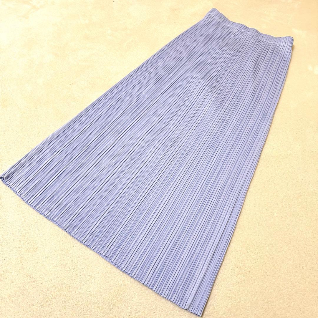 美品✨PLEATS PLEASE プリーツ　ロングスカート　ライトパープル