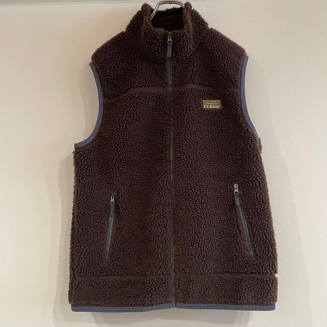 【レア】エルエルビーン ボア ベスト ブラウン M キャンプ アメカジ 古着