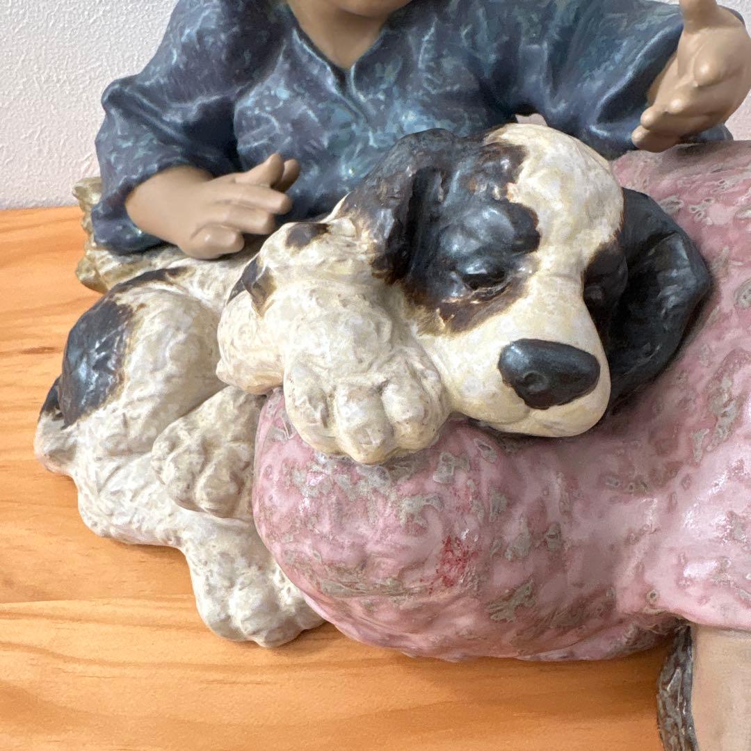 LLADRO リヤドロ 「 少年と犬 」 人形 陶器 置物