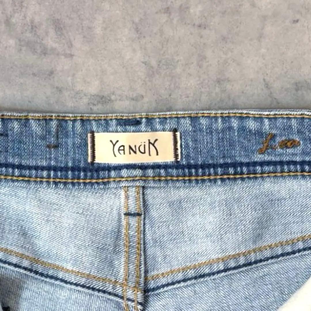 【美品】YANUK ヤヌーク ストレートデニム ボーイズ LEA ダメージ 24