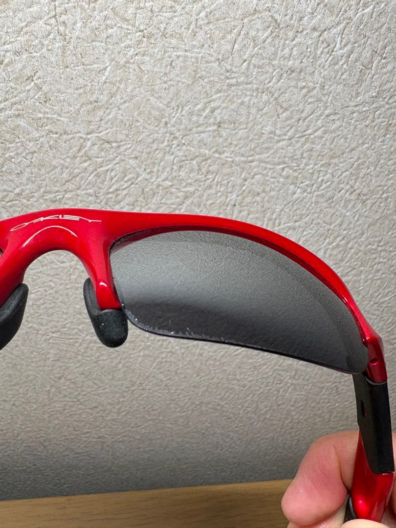 Oakley オークリー 偏光 スポーツサングラス FLAK　赤×黒　ケース付き