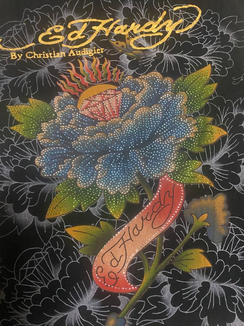 Ed Hardy 花柄 Tシャツ ブラック　フェアリーグランジ　y2k