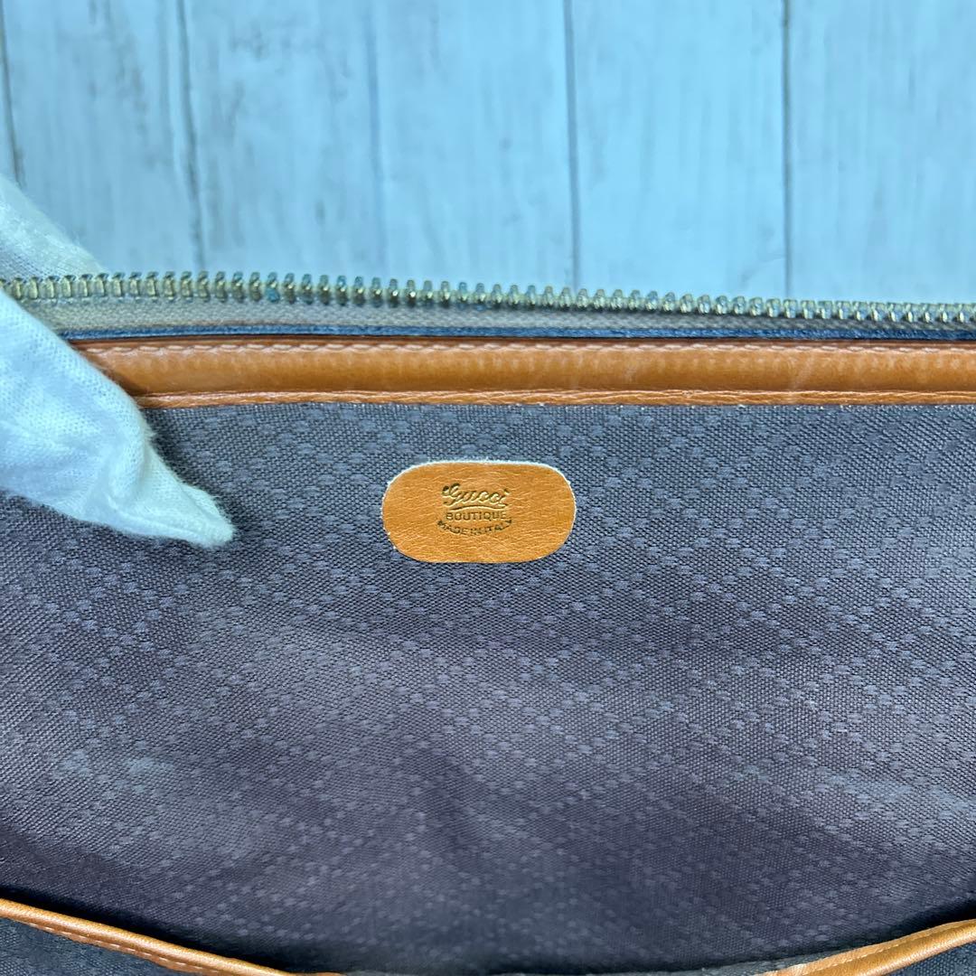 GUCCI GG キャンバス ボストンバッグ　オールドグッチ　ブラウン　大容量