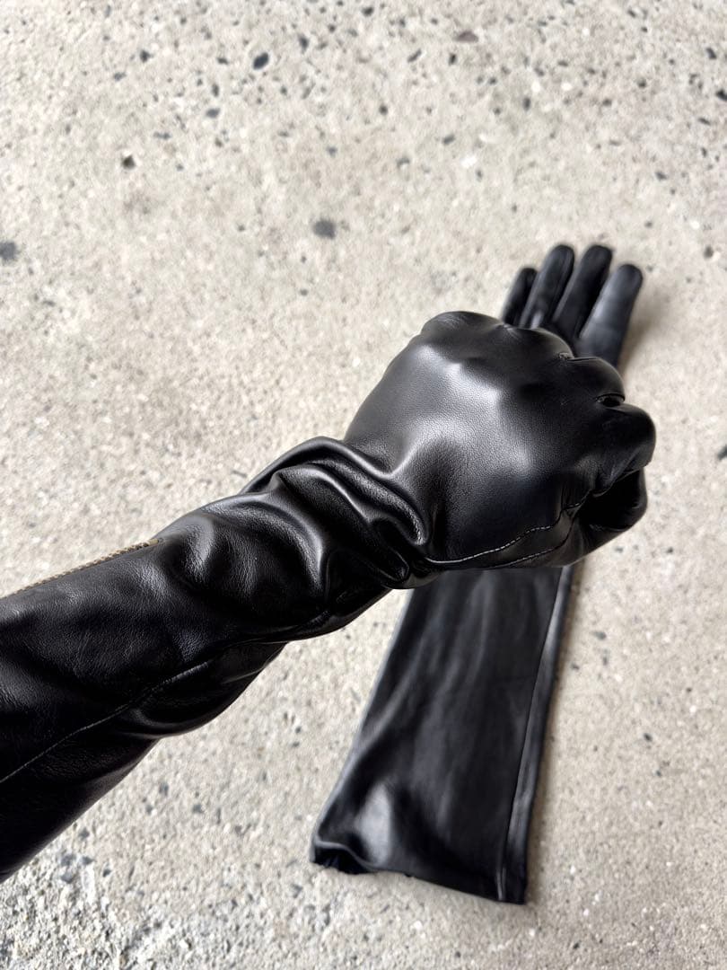 上質イタリアンレザー ロングレザーグローブ 革手袋 21cm