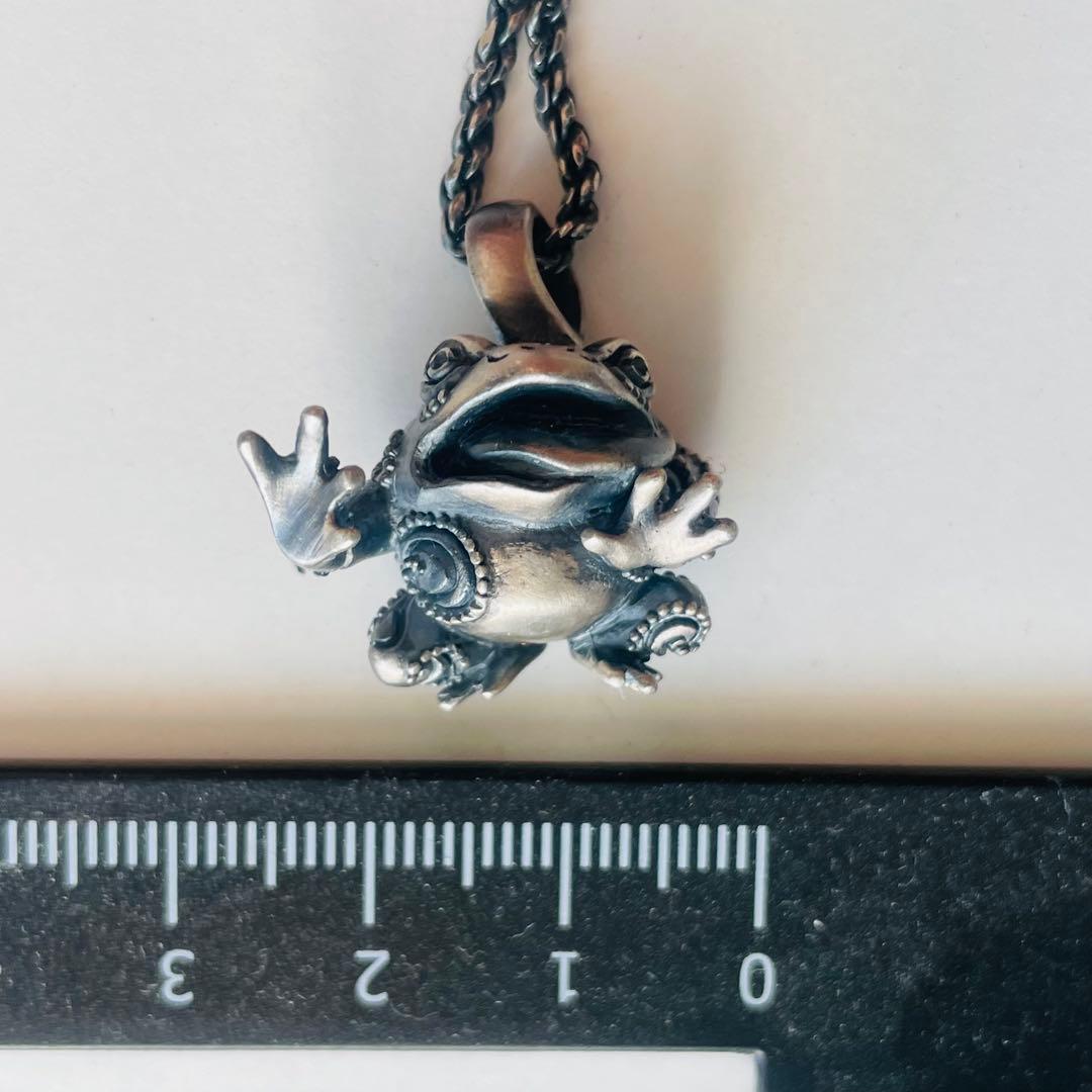 カエル ペンダント ネックレス SILVER925 約23g シルバー フロッグ