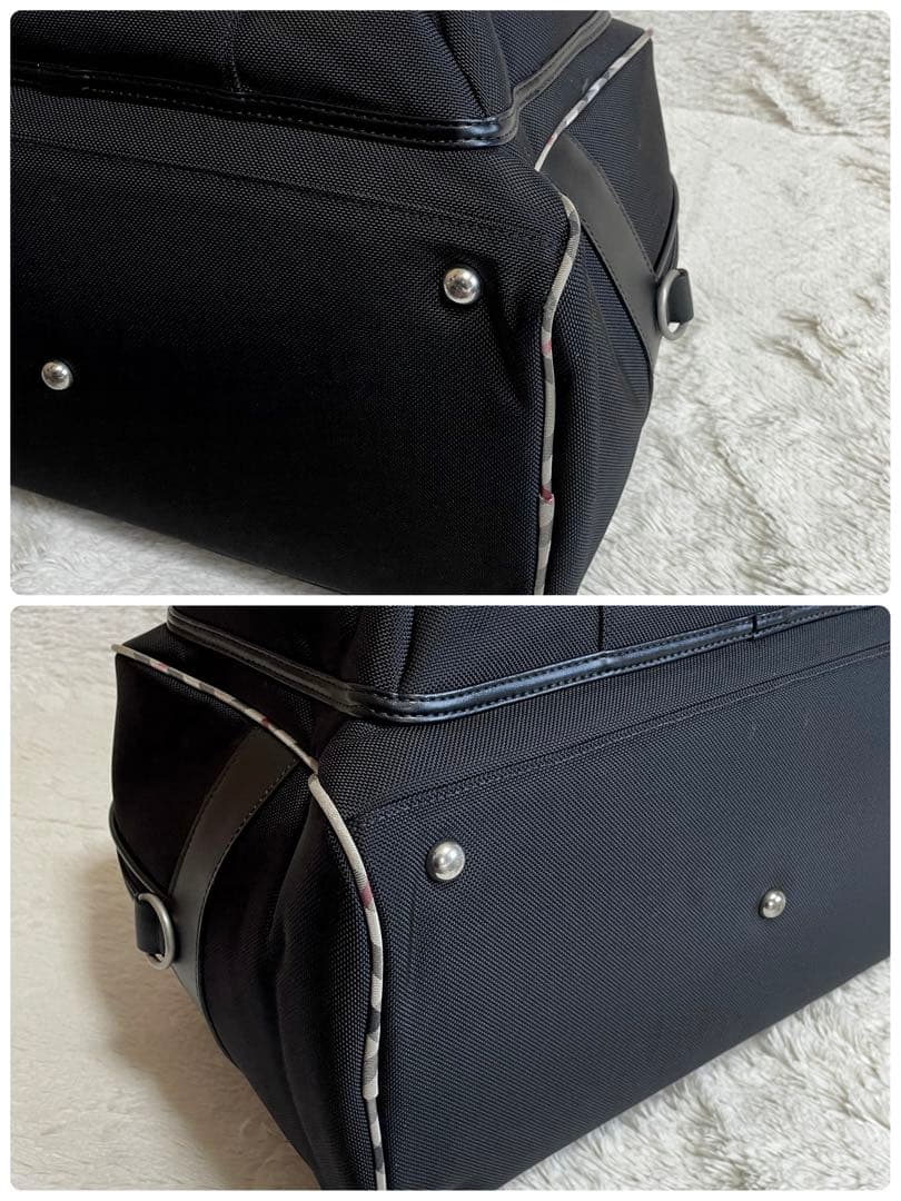 極美品 BURBERRY 特大サイズ ノバチェック 2way ボストンバッグ 黒
