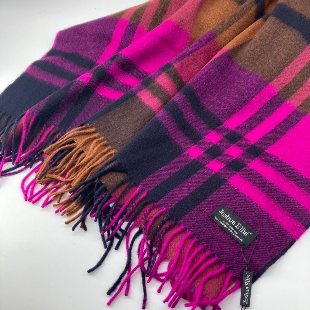 新品✨希少カラー✨ジョシュアエリス 大判ストール カシミア100% チェック