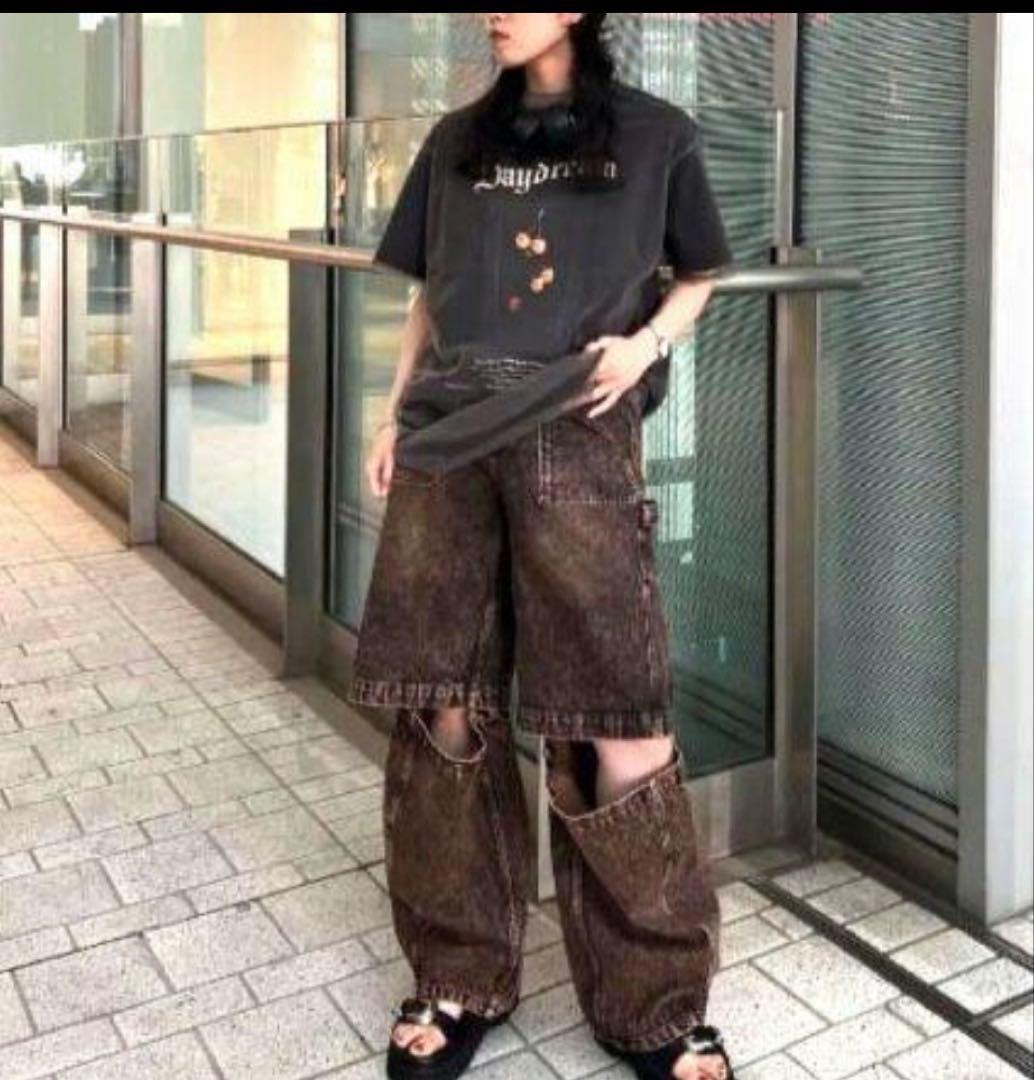 MEDI 2WAY REMOVE DENIM PANTS ブラウン 25インチ