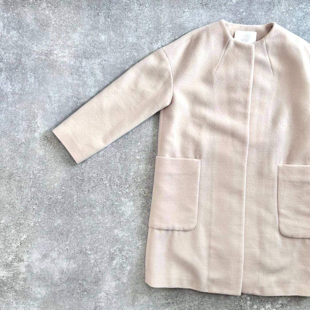 ⭐️美品⭐️ トゥモローランド ボールジィ　ウールモッサ　ノーカラーコート　ベージュ