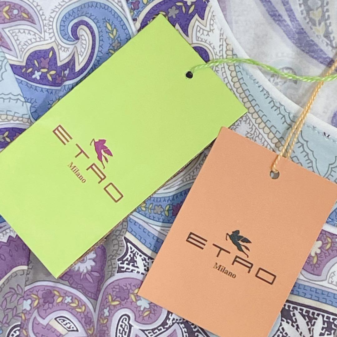 新品未使用【44】タグ付き　エトロ　ETRO イタリア製　ペイズリー柄　半袖