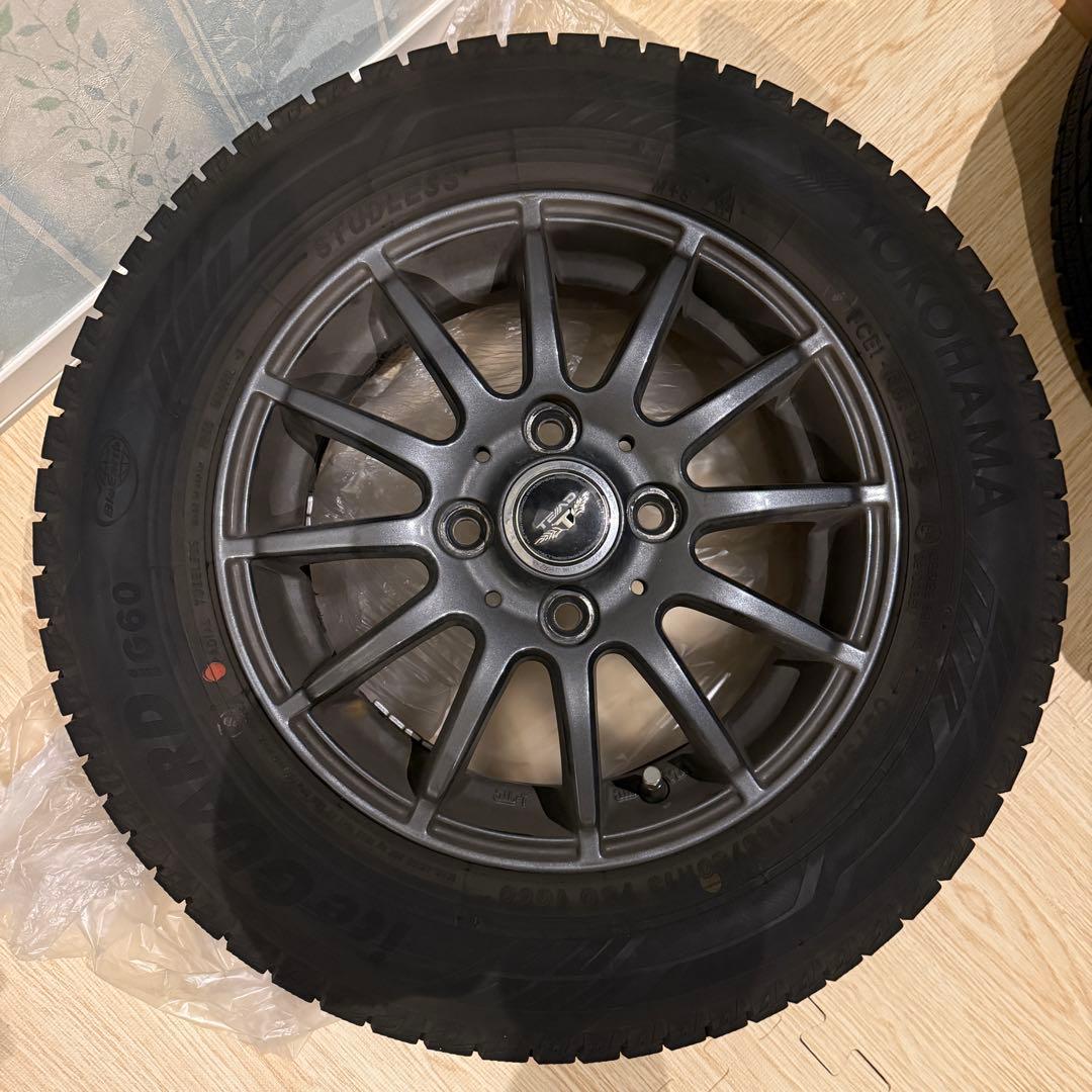 ②スタッドレスタイヤ+ホイールセット ヨコハマ ig60 145/80R13