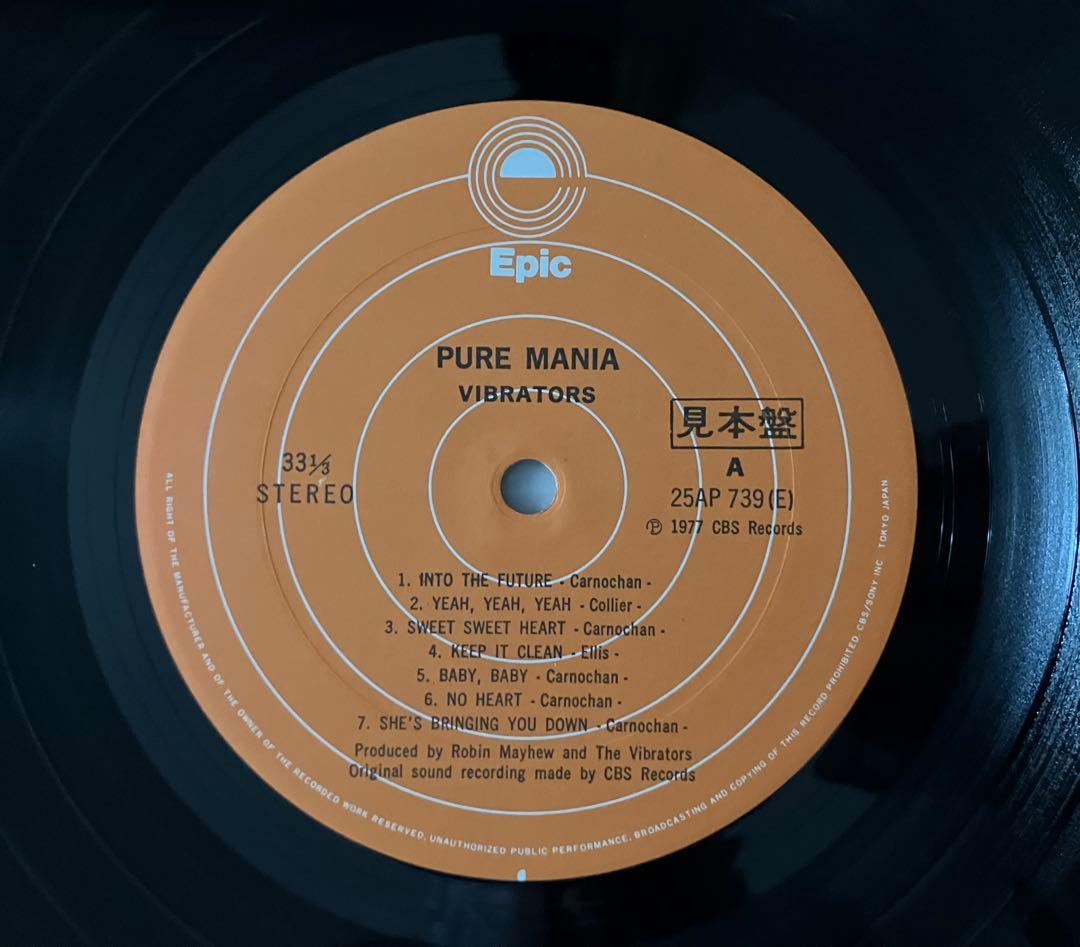 希少盤 The Vibrators Pure Mania レコード promo盤