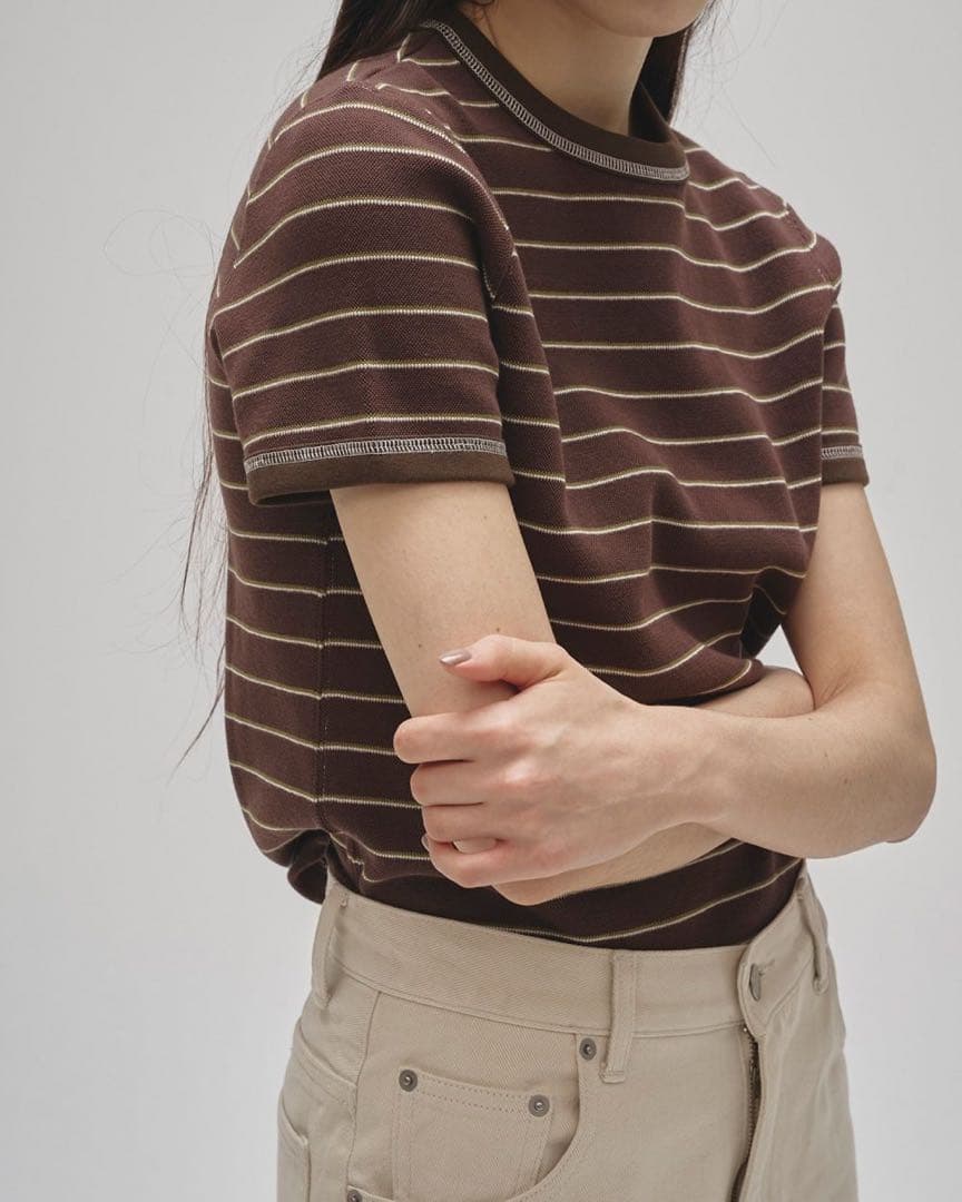 TODAYFUL Border Ringer Tee チョコ