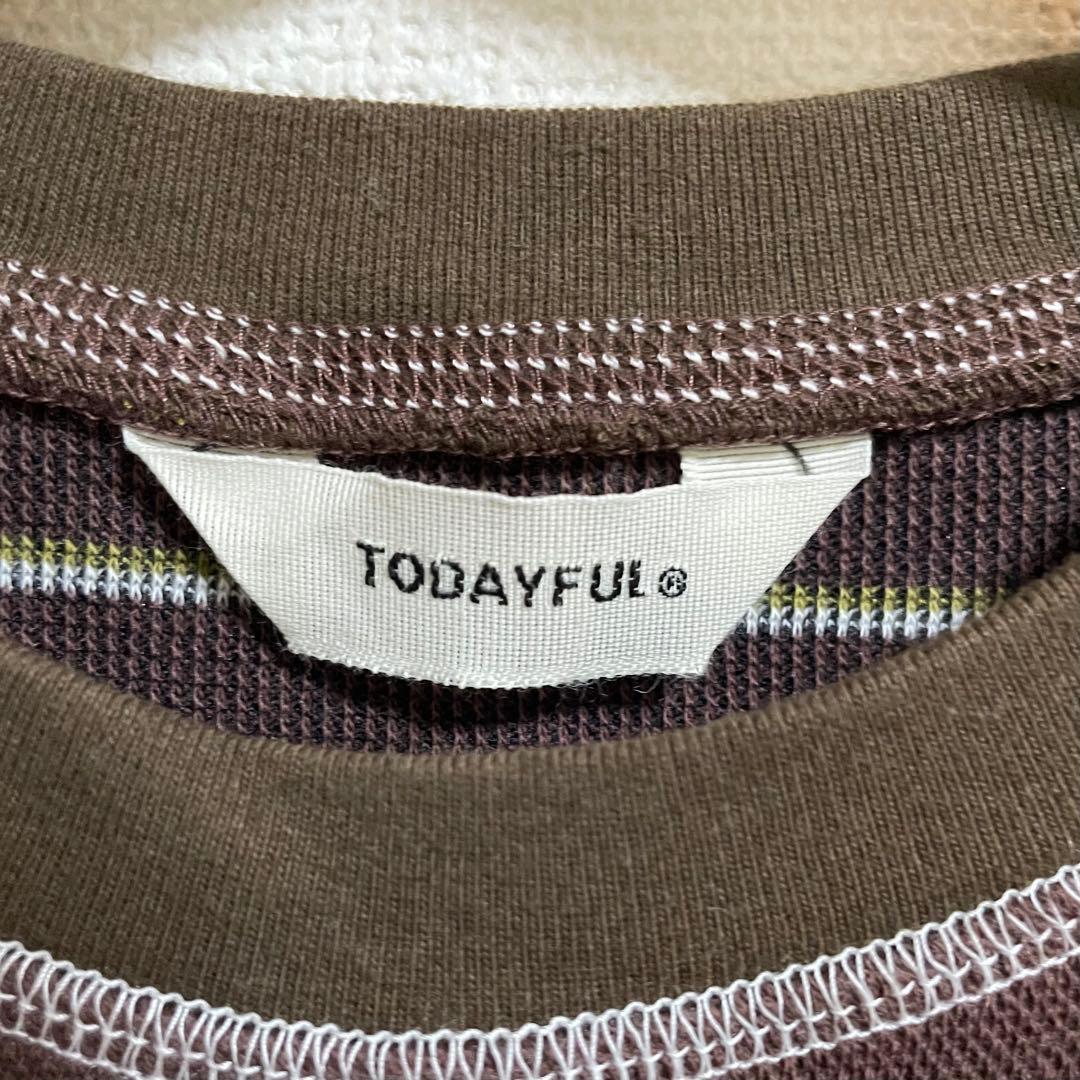 TODAYFUL Border Ringer Tee チョコ
