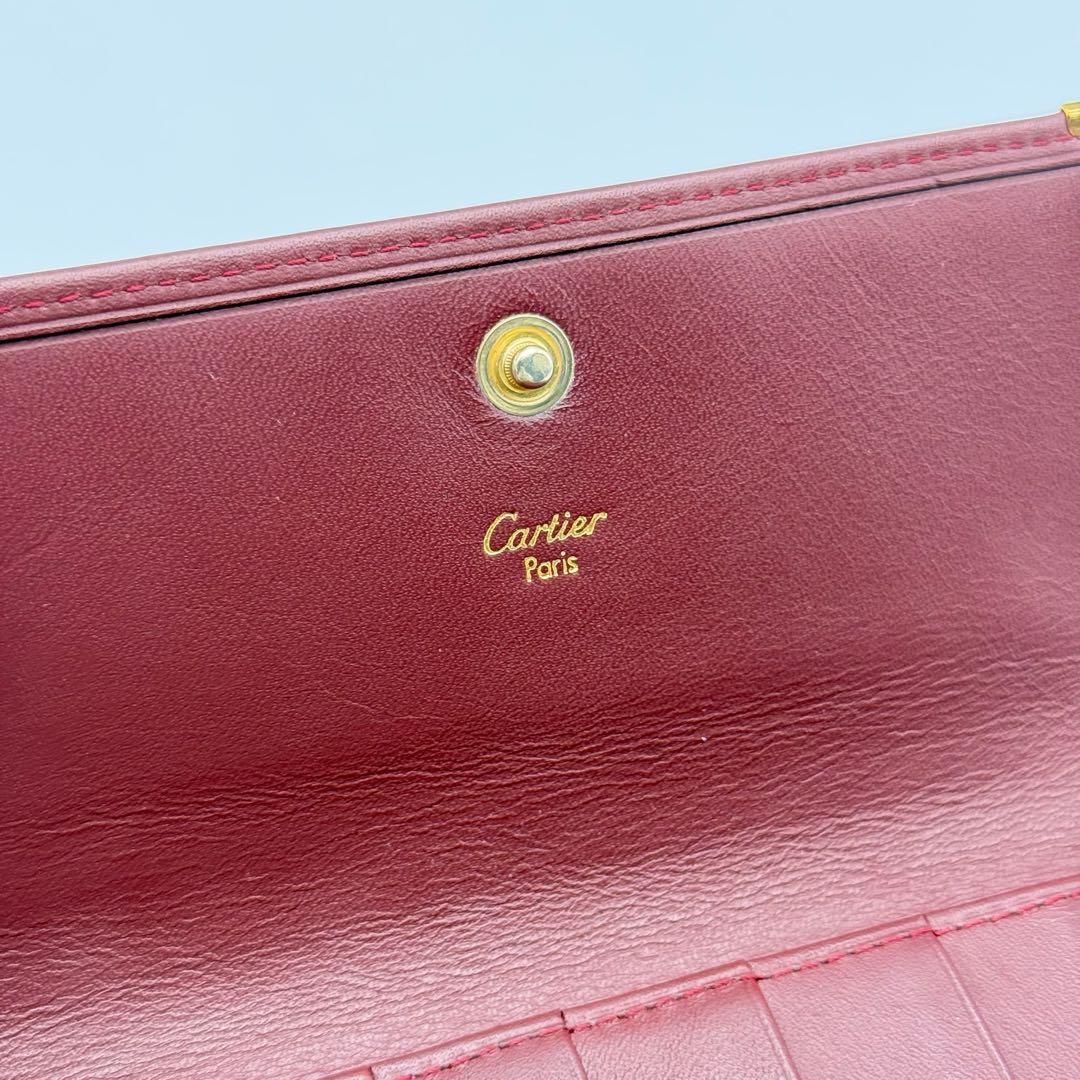 ✨極美品✨カルティエ マストライン レザー 三つ折り財布 ゴールド金具 がま口