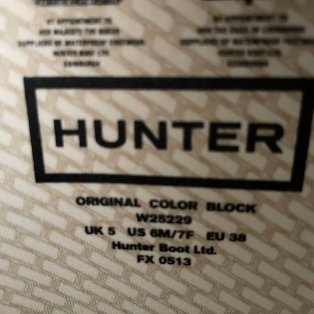 【未使用級】HUNTER ハンター　レインブーツ　バイカラー　ブラック　ブルー