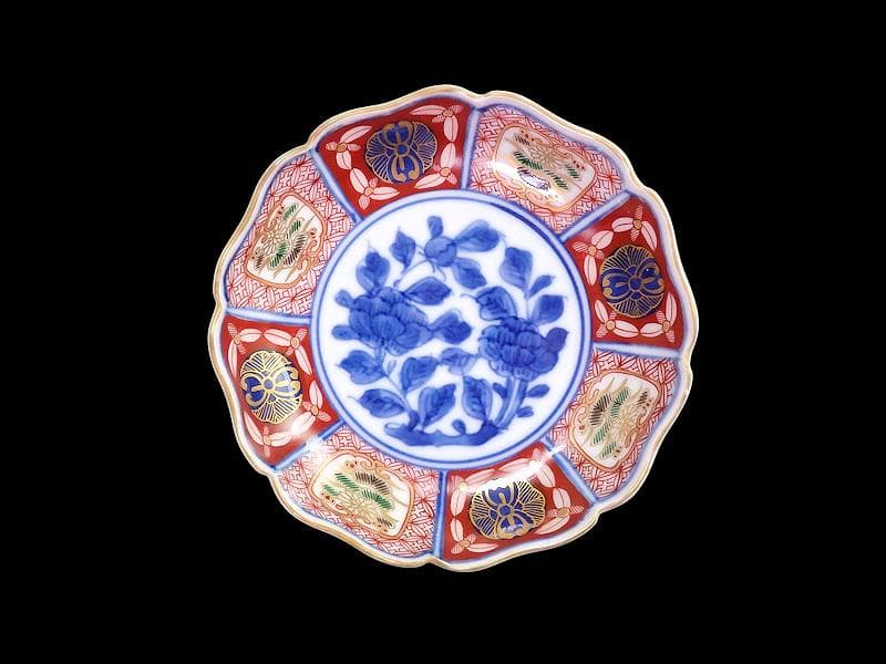 大聖寺伊万里　金襴手　菊に牡丹の図　４寸皿　N1110AS-DAn
