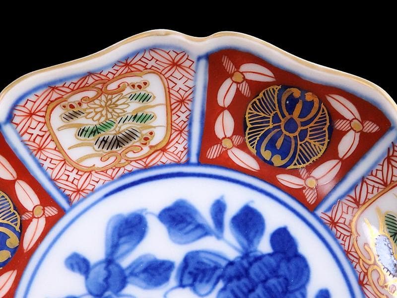 大聖寺伊万里　金襴手　菊に牡丹の図　４寸皿　N1110AS-DAn