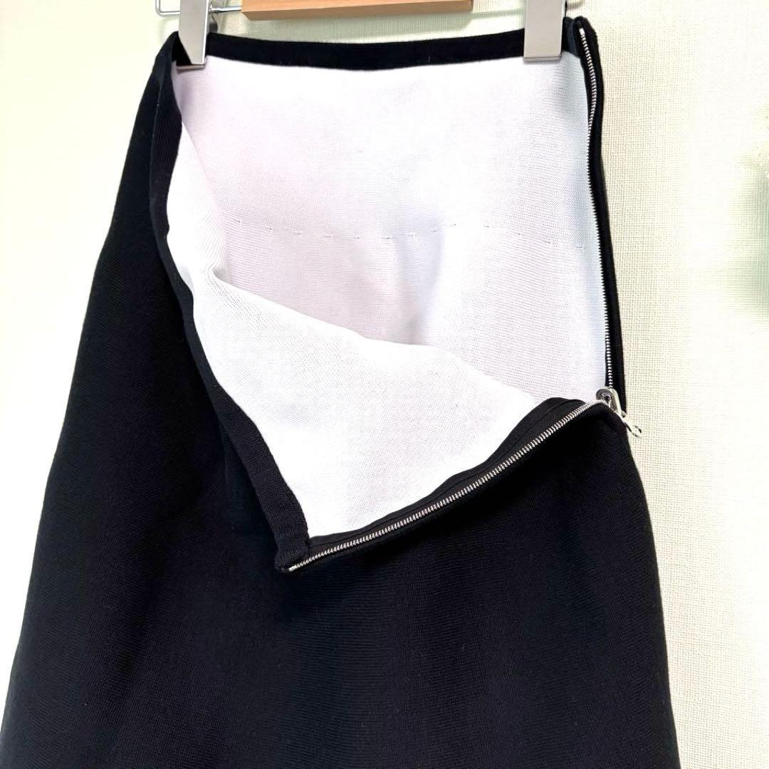 美品✨ドゥロワー（S）フレアスカート ミモレ丈 トライアングルカット黒 ベロア