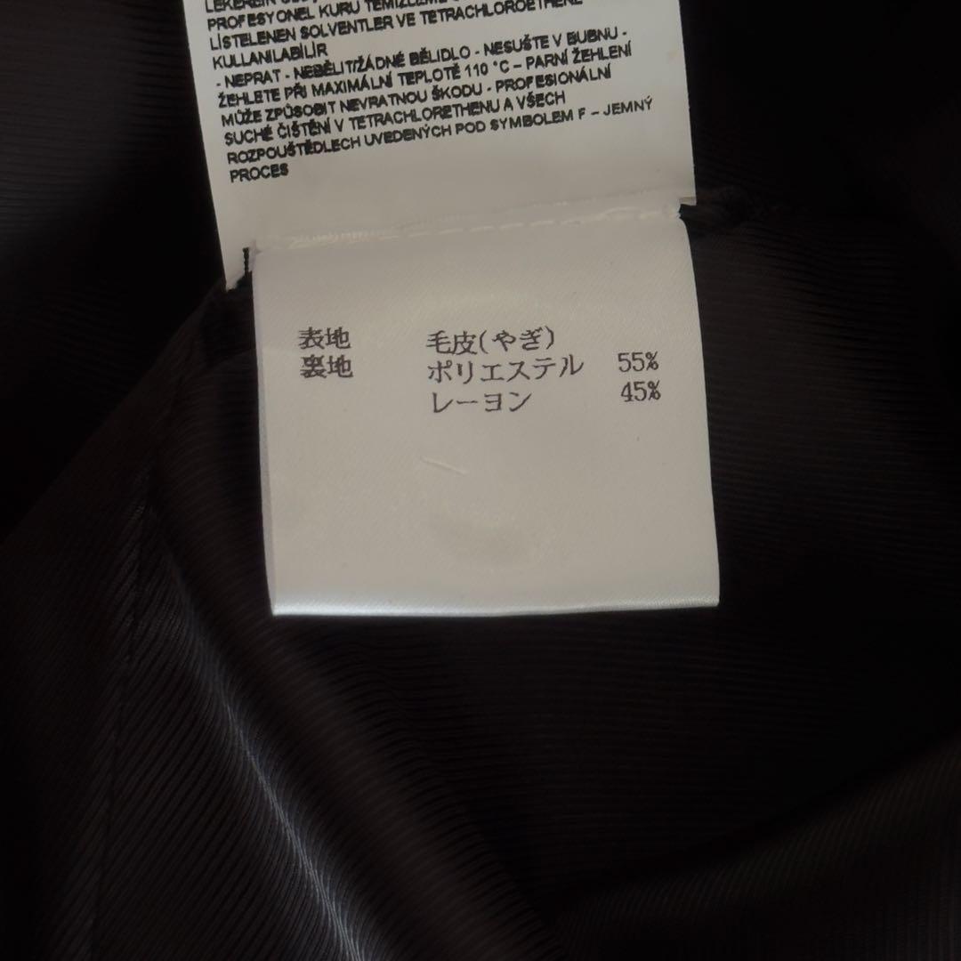 【美品】EMPORIO ARMANI ファーフード　ロングコート 42 ブラック
