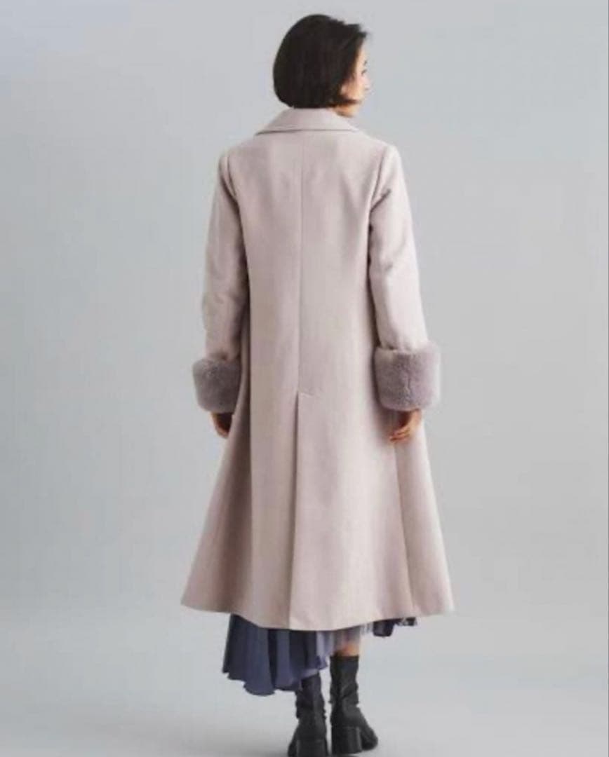 GRACE CONTINENTAL ビーバーウールロングコート　ファー