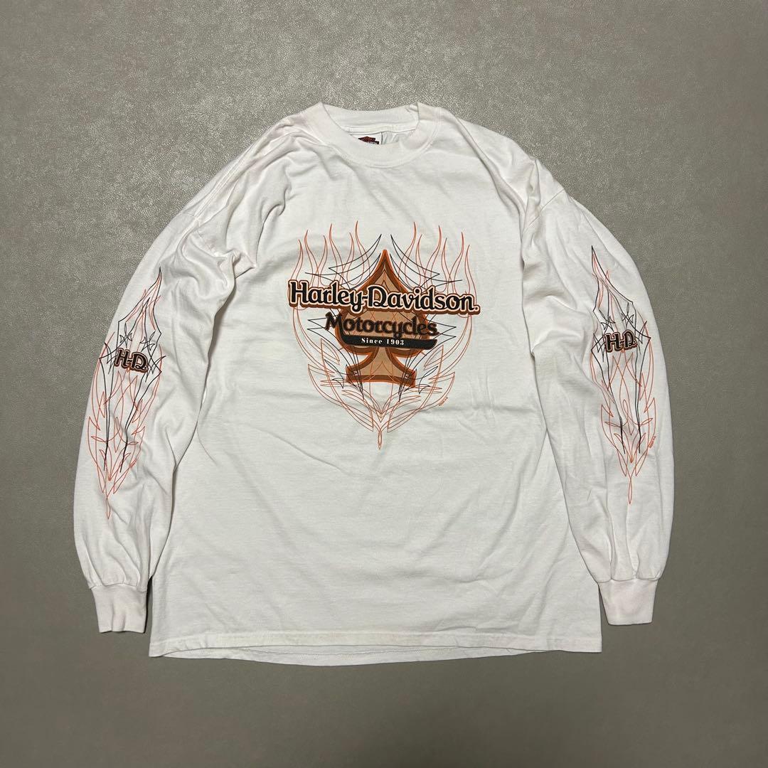 Harley-Davidson00sメキシコ製長袖Tシャツイーグルフレイム両面炎