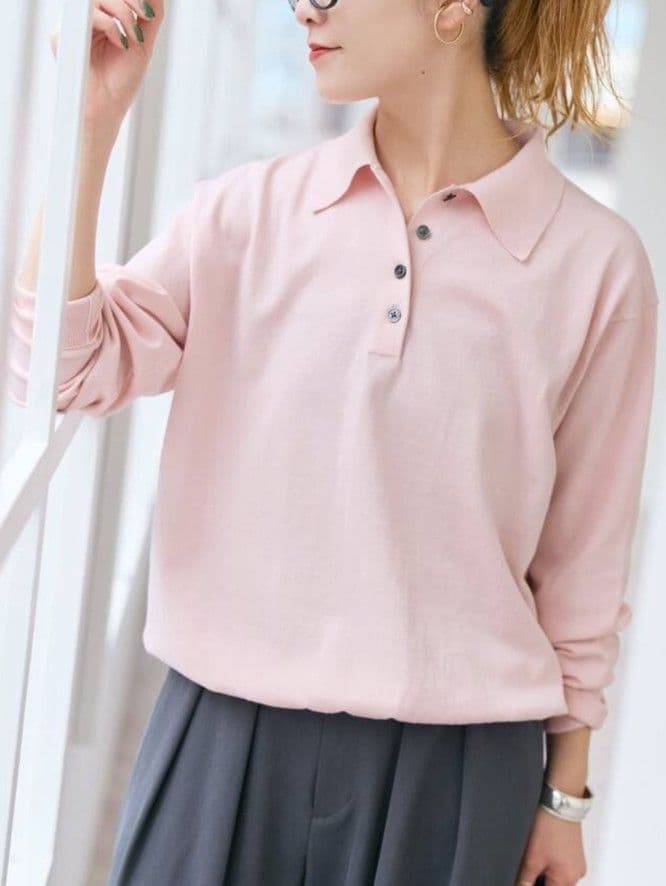 Spick＆Span Emil cotoni ポロシャツニット ピンク