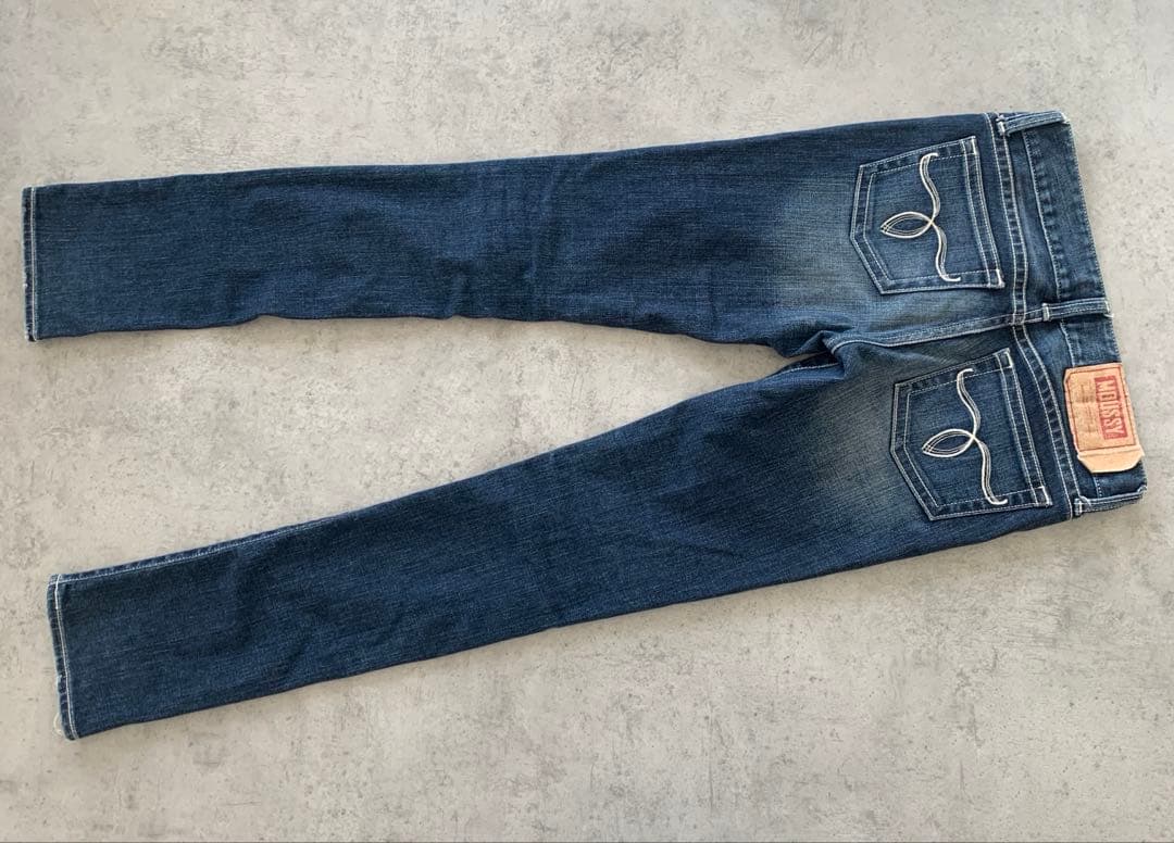 極美品✨MOUSSY 26inch Y2K ホワイトステッチ ダークブルー