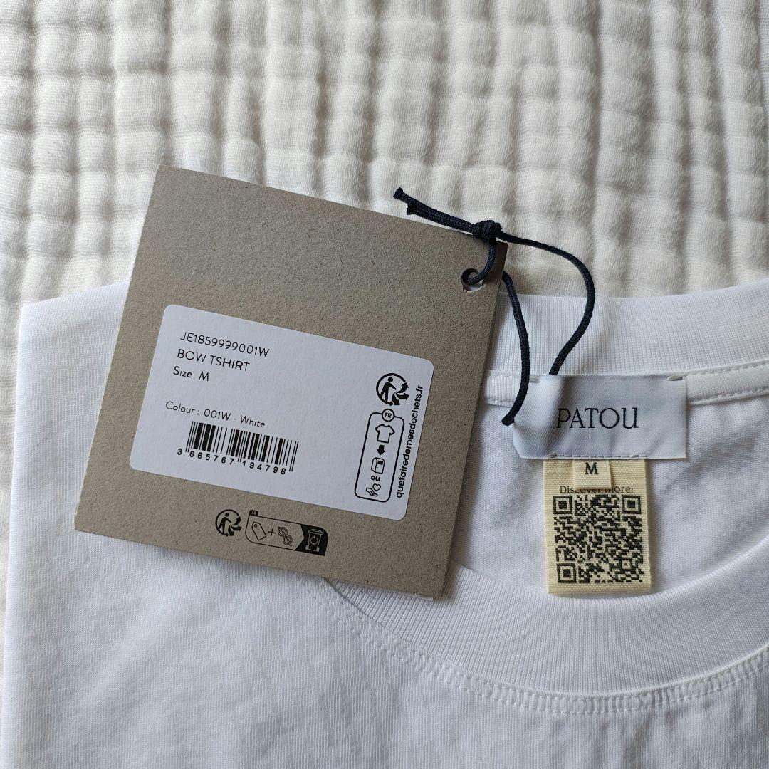 新作☆ PATOU 26SS コットン ホワイト ボウTシャツ 新品　M