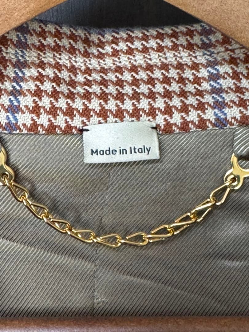 GUCCI テーラードジャケット ブラウン千鳥格子、サイズＬ