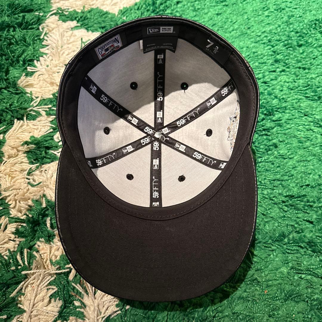 Newera 59FIFTY ニューヨークヤンキース レザー調100周年パッチ