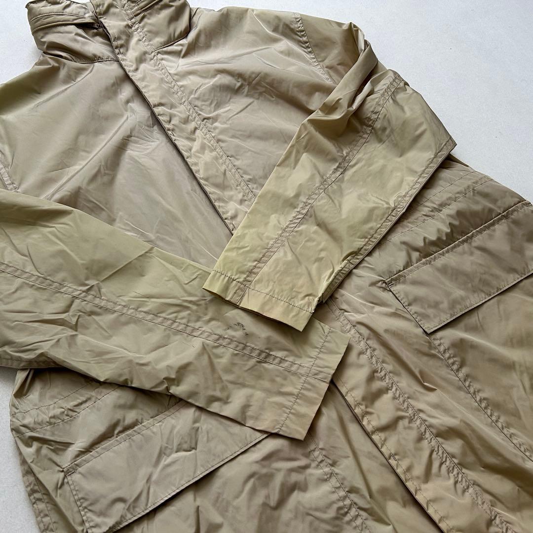 90s ポロラルフローレン ロング フードコート L ベージュ ナイロン 古着