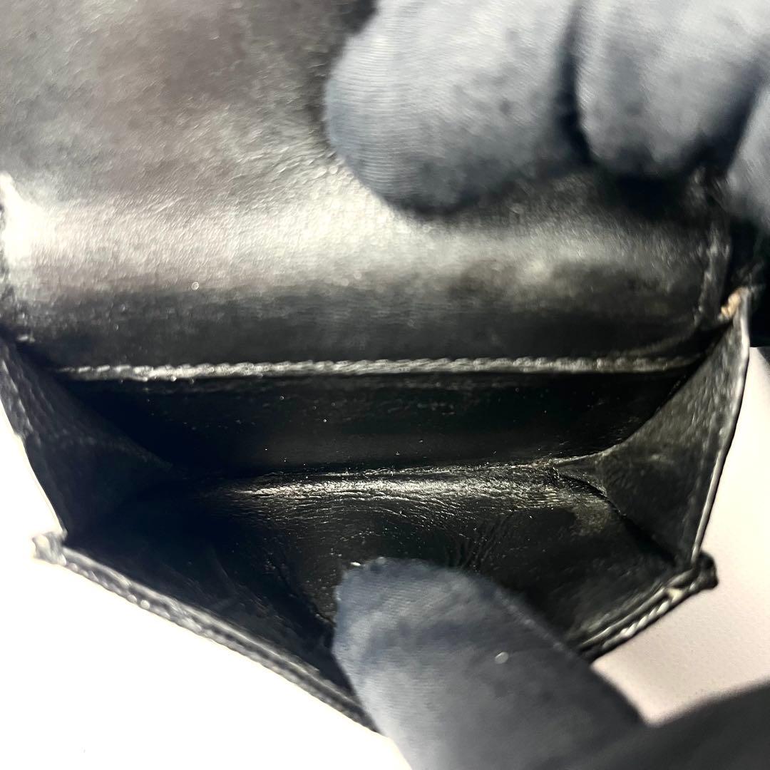 希少✨サンローラン 三つ折り財布 YSL カサンドラ キャビアスキン ブラック