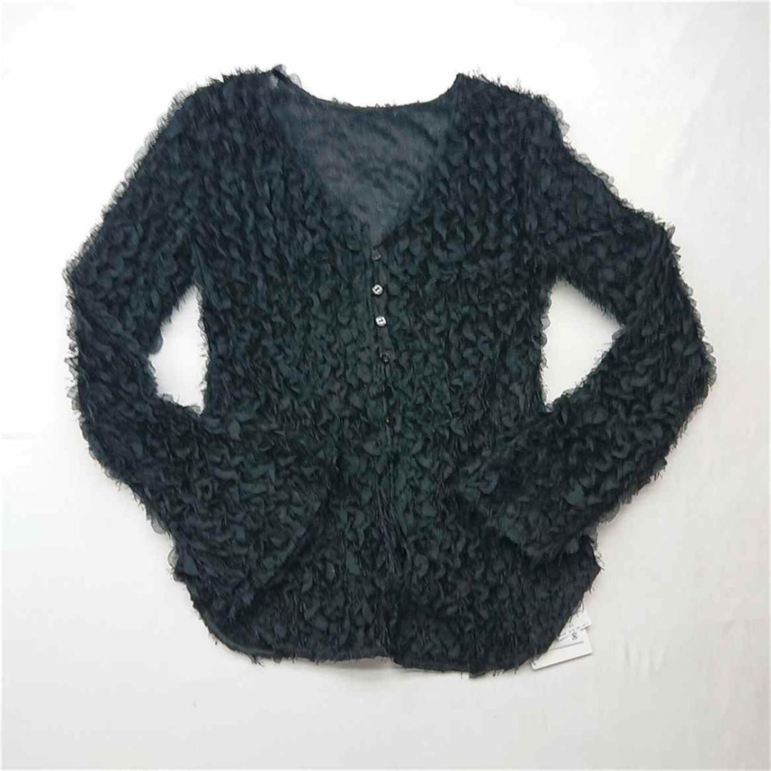 ★Ameri 022520450230 フリンジカーディガン ブラック系