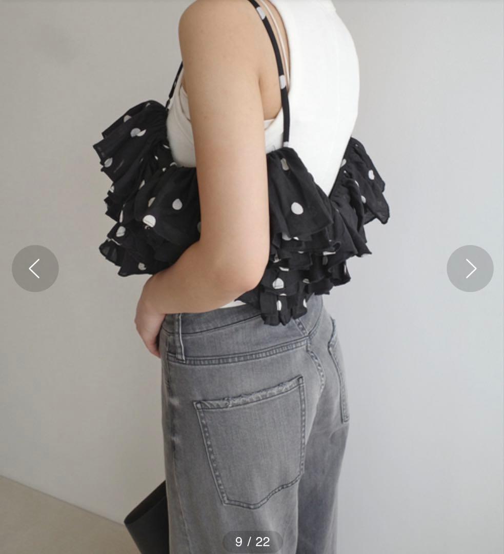 crinkle crinkle crinkle ドットフリルキャミソール