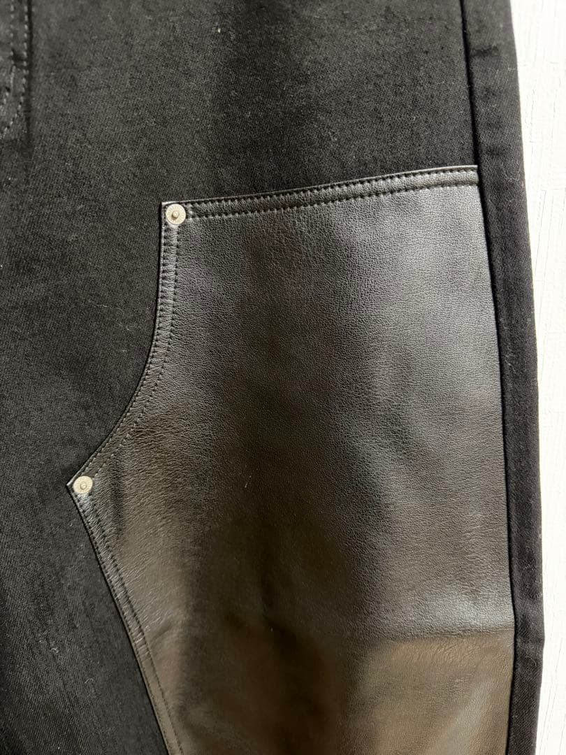 3連休限定値下【MOUSSY】F/LEATHER DOUBLE KNEE パンツ