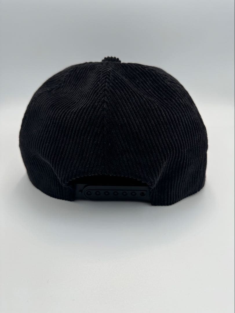 south2west8 コーデュロイロゴキャップ　黒に緑ロゴ