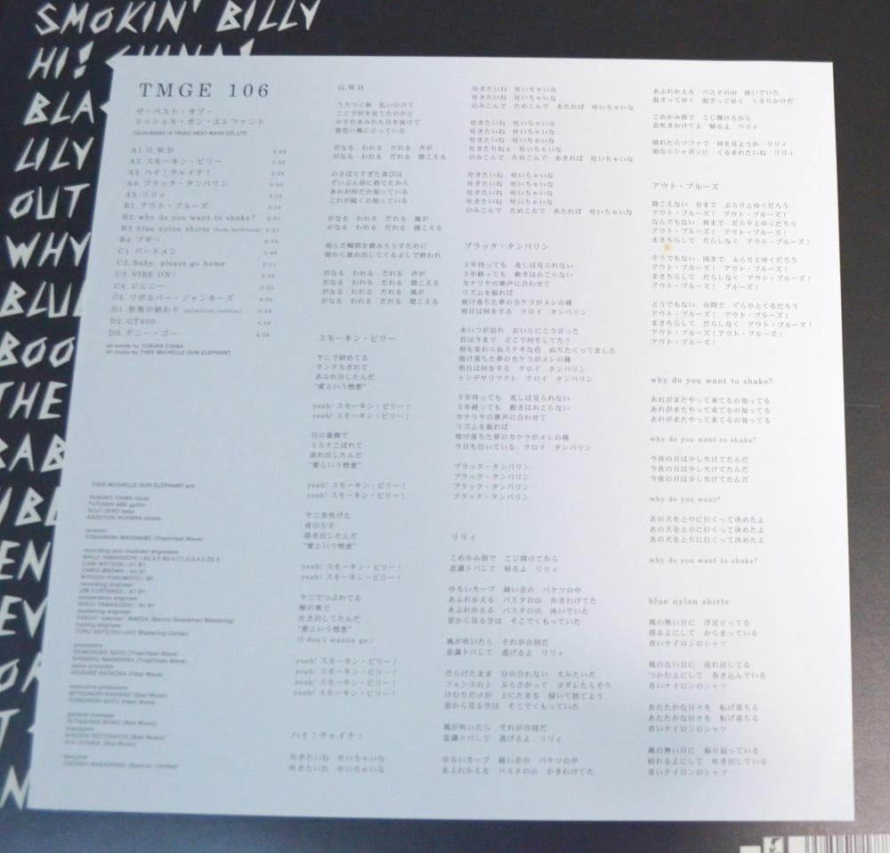 ミッシェルガンエレファント TMGE106 アナログ盤12インチレコード