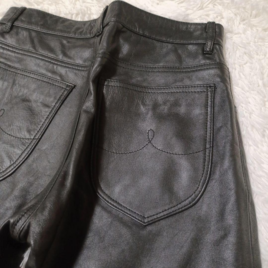 新品タグ付 Dress Hippy 牛革 レザーパンツ 黒 S