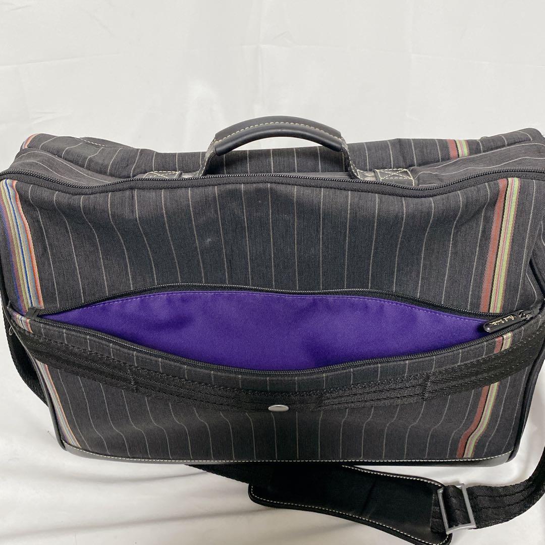 PaulSmithポールスミス　2WAYボストンバッグ　マルチストライプ　レザー